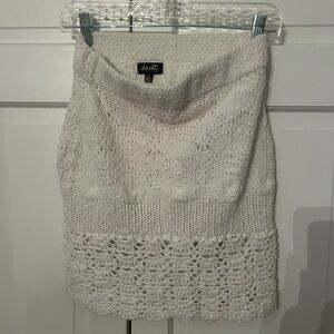 Dee Elle Cream Textured Skirt